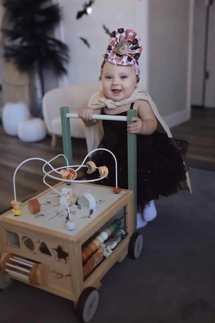 Adjustable Wooden Baby Push Walker for Toddlers 