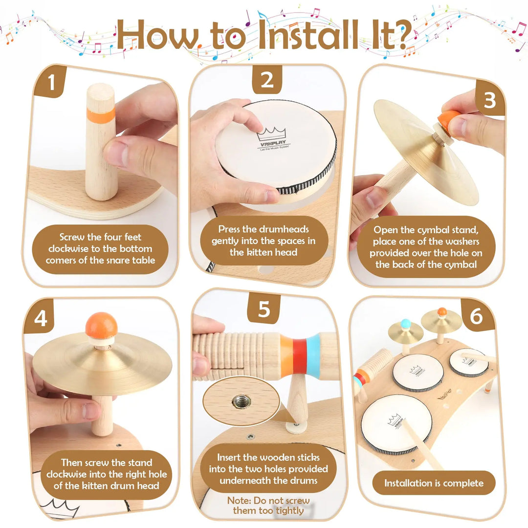 Little Beat Makers – 8-in-1 Wooden Music Table & Drum Set 