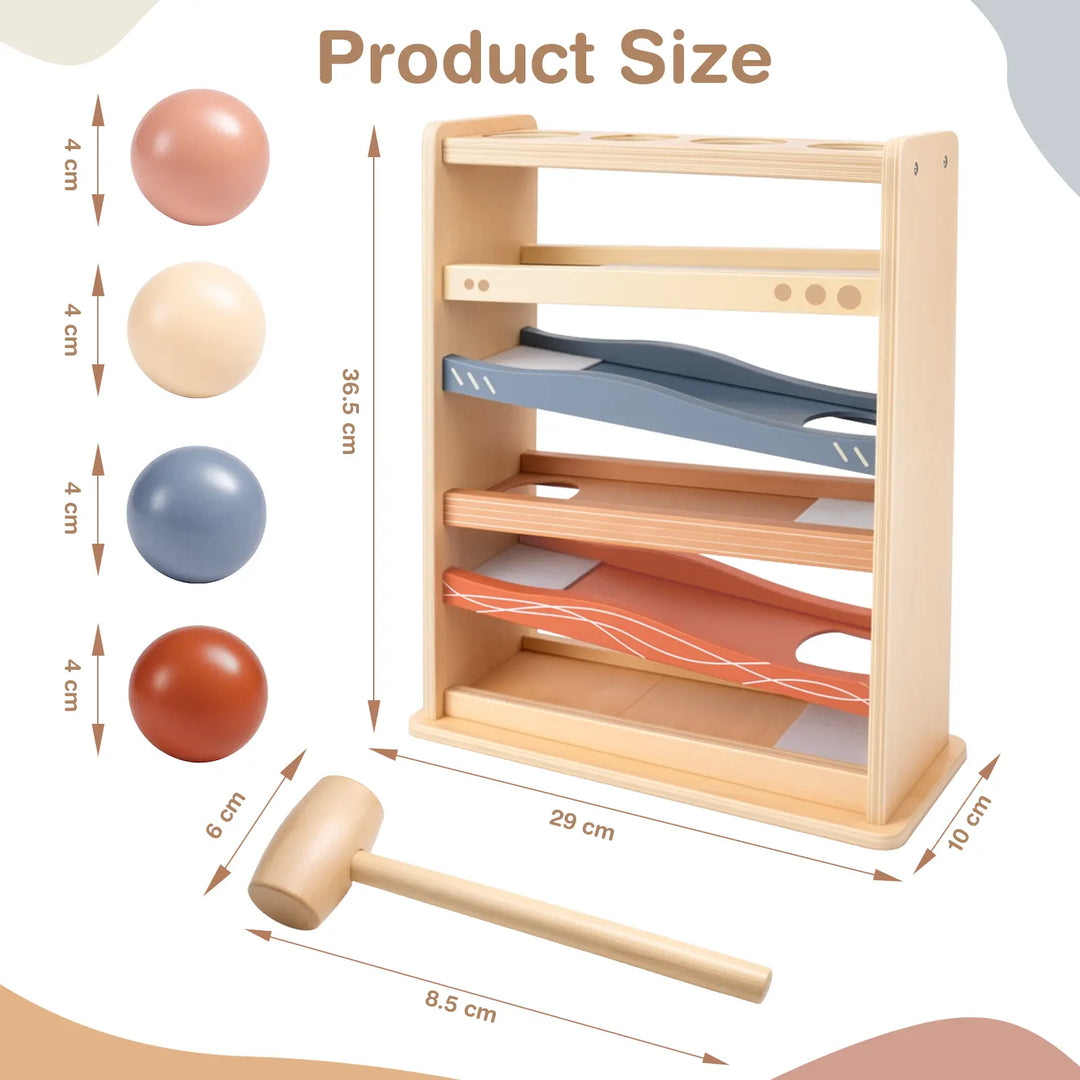 Wooden Rolling Ball Toy for 1–3 Year Olds 