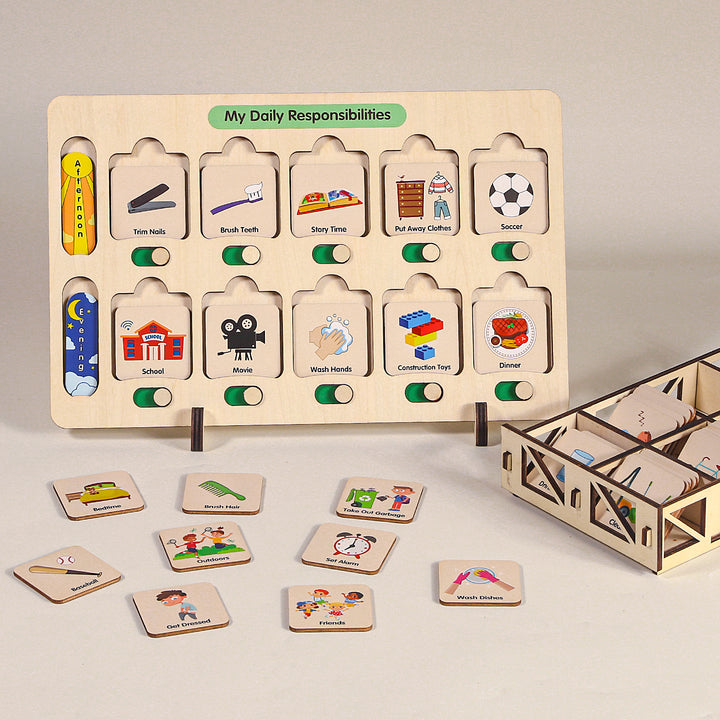 Joyreal Wooden Visual Schedule for Kids