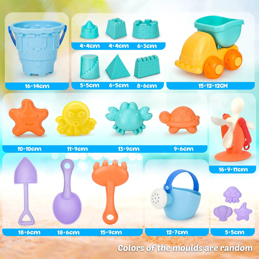 Beginner Sand Toys Set with Soft Tools and Fun Molds 