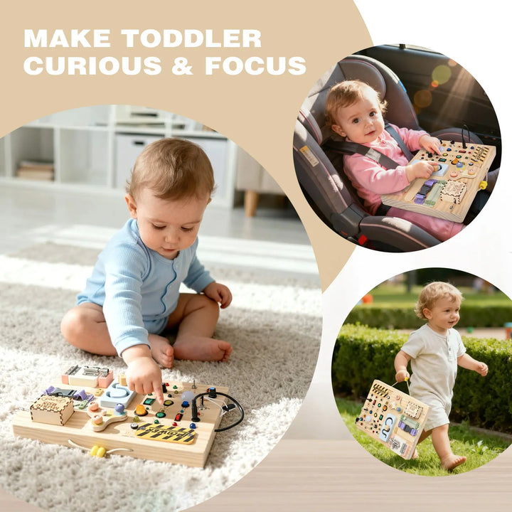 Montessori Busy Board for Early Learning Kids 