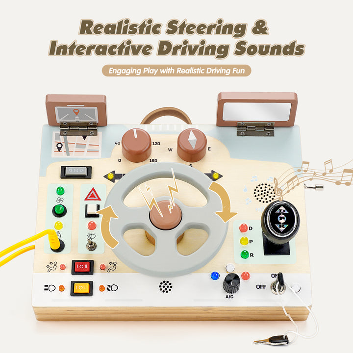 Joyreal Busy Board - Steering Wheel with Lights & Sounds for Toddlers 1-3