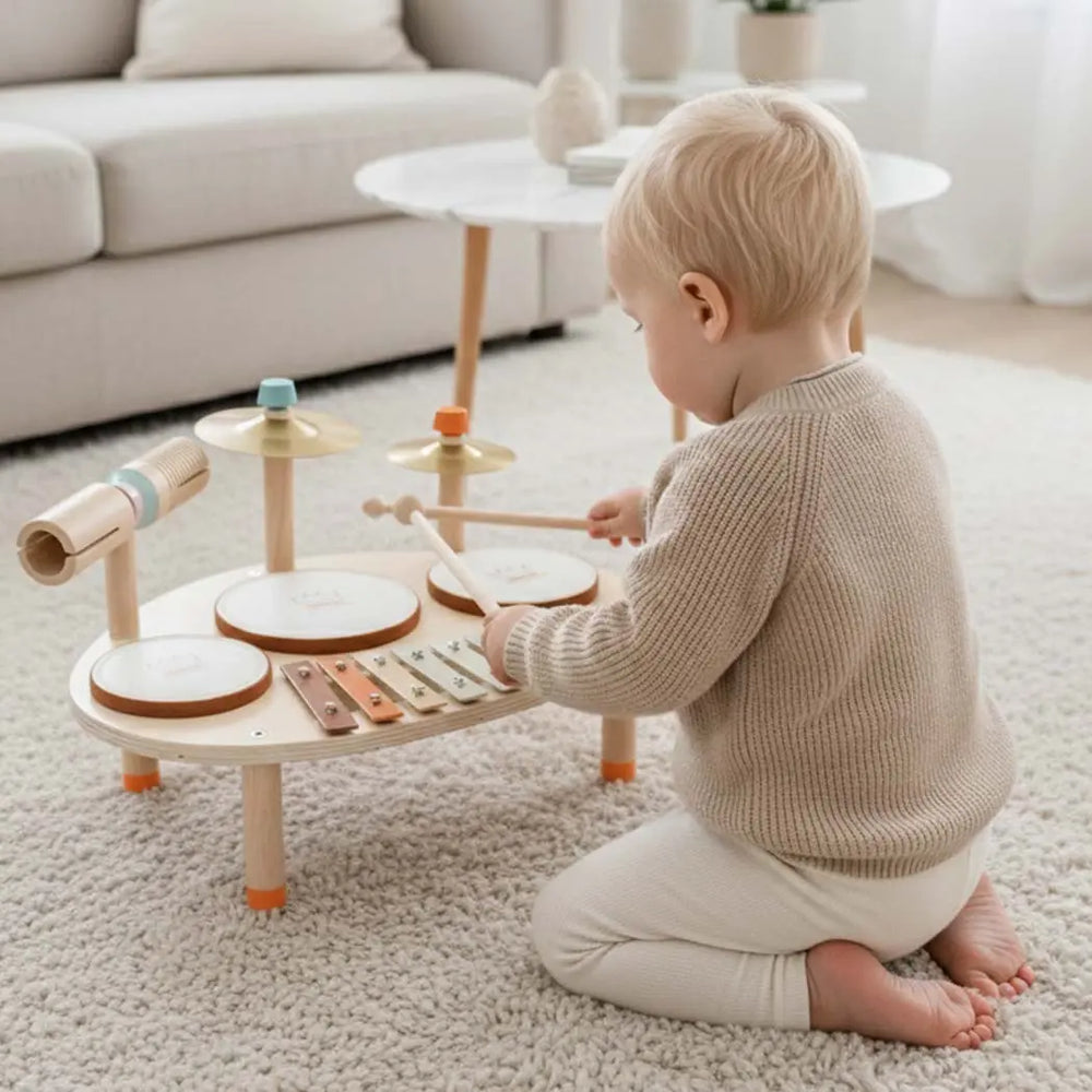 Little Maestro – Wooden 9-in-1 Montessori Music Table Set for Toddlers Ages 1-4 
