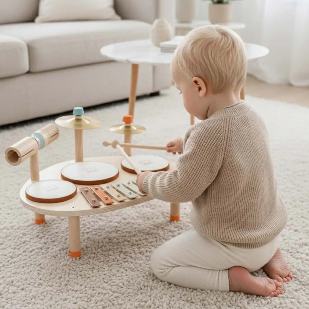Little Maestro – Wooden 9-in-1 Montessori Music Table Set for Toddlers Ages 1-4 