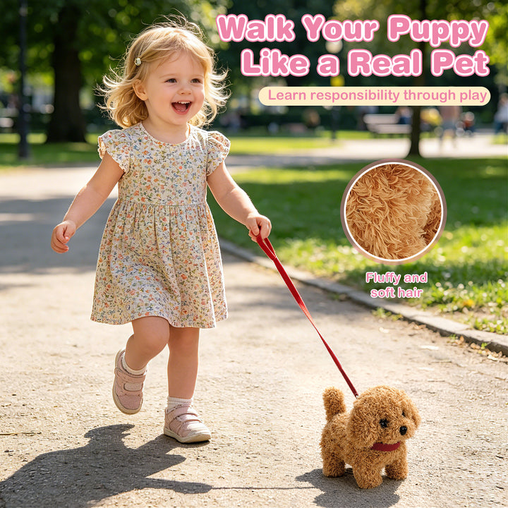 18-Piece Walking Robot Puppy Toy with Dog House &amp; Leash