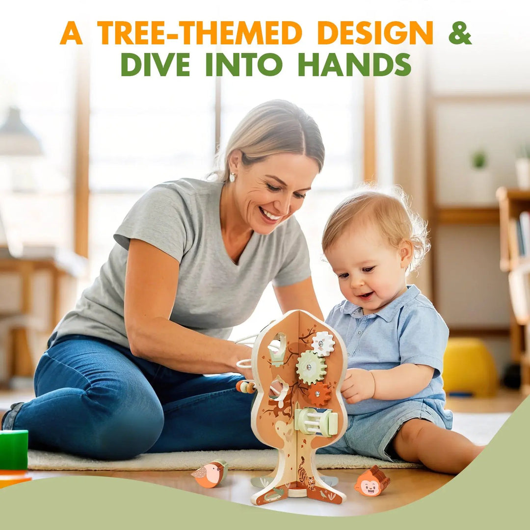 8-in-1 Wooden Activity Cube for 1-3 Year Olds 