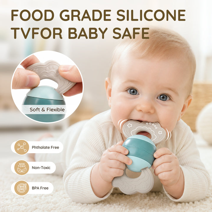 10-Piece Baby Rattles and Teething Toys Set for Newborns 0–6 Months