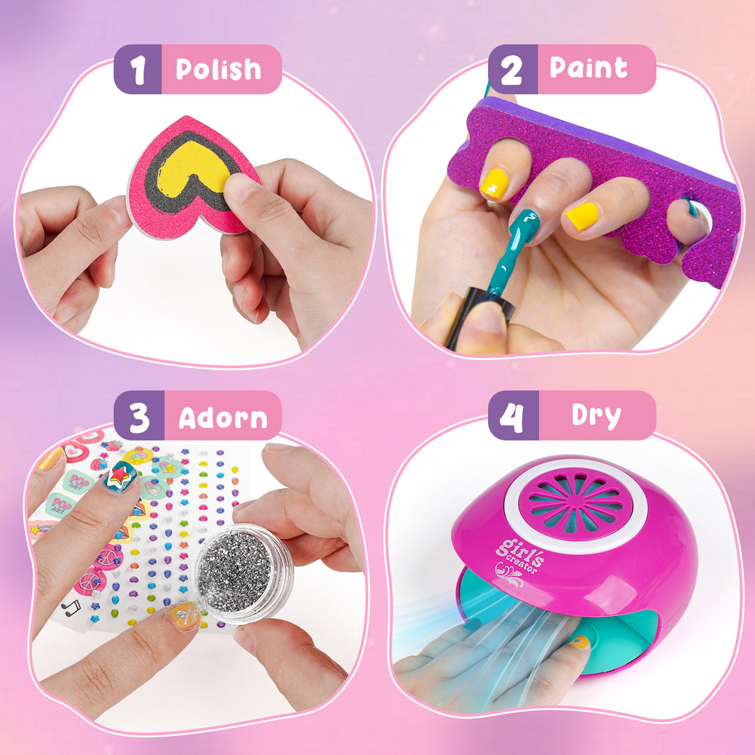 Kids Foot Spa &amp; Nail Kit for Girls Ages 6–12