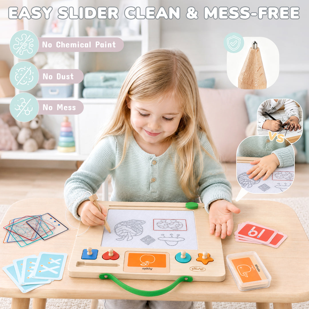Wooden Letter Tracing Board – Magnetic Alphabet &amp; Numbers