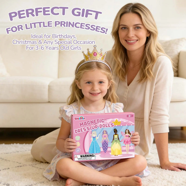 Magnetic Dress Up Dolls Set for Girls – 42PCS Princess &amp; Mermaid Kit 