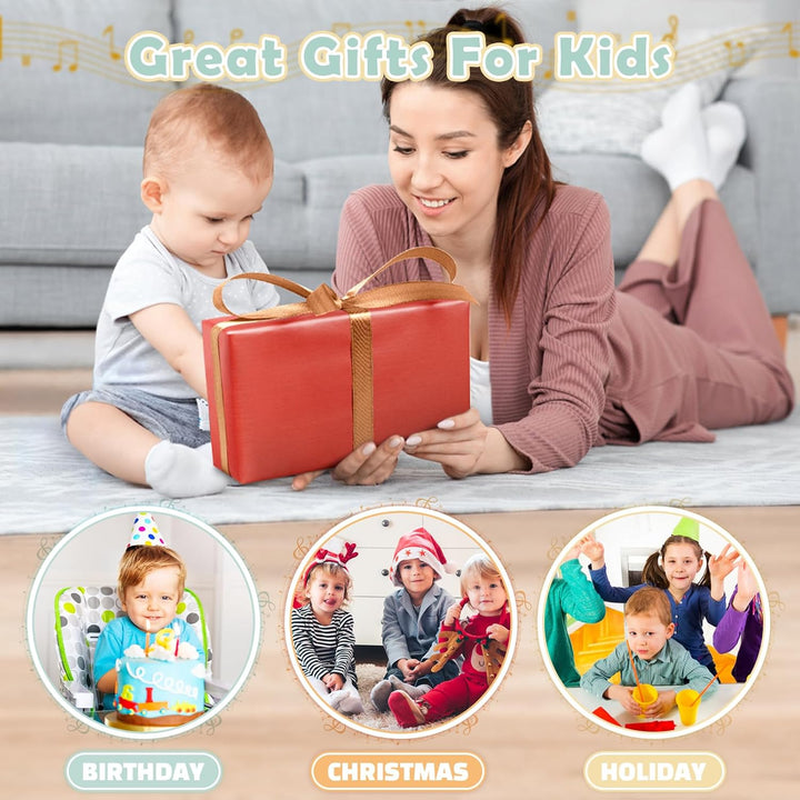 Wooden Montessori Musical Toys 6-in-1 for Toddlers 1-3 with Xylophone – Baby Music Toy for Preschool Gifts