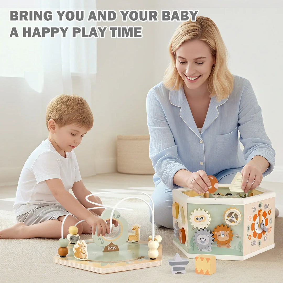Wooden Activity Cube 11-in-1 Montessori Toys for 18M - 4YS 