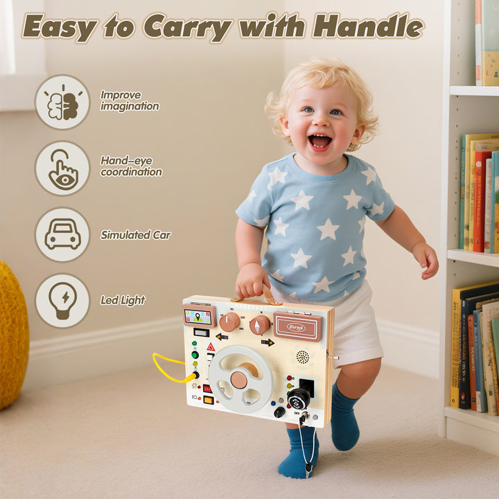 Joyreal Busy Board - Steering Wheel with Lights & Sounds for Toddlers 1-3
