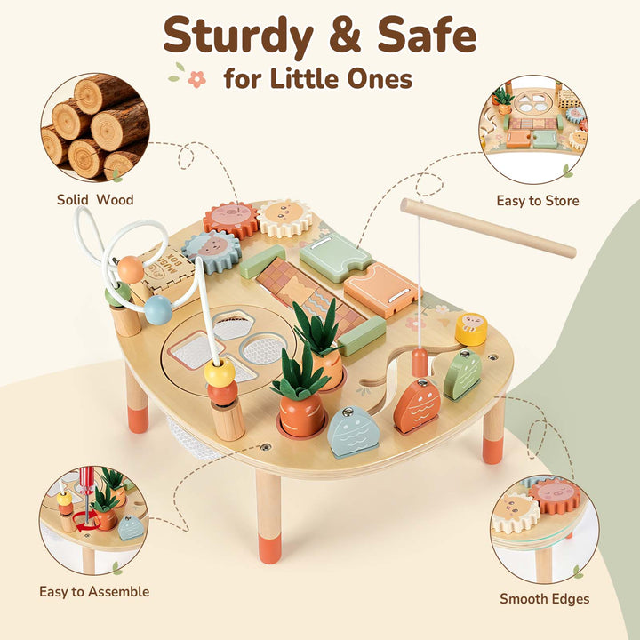 9-in-1 Montessori Wooden Activity Table for Toddlers