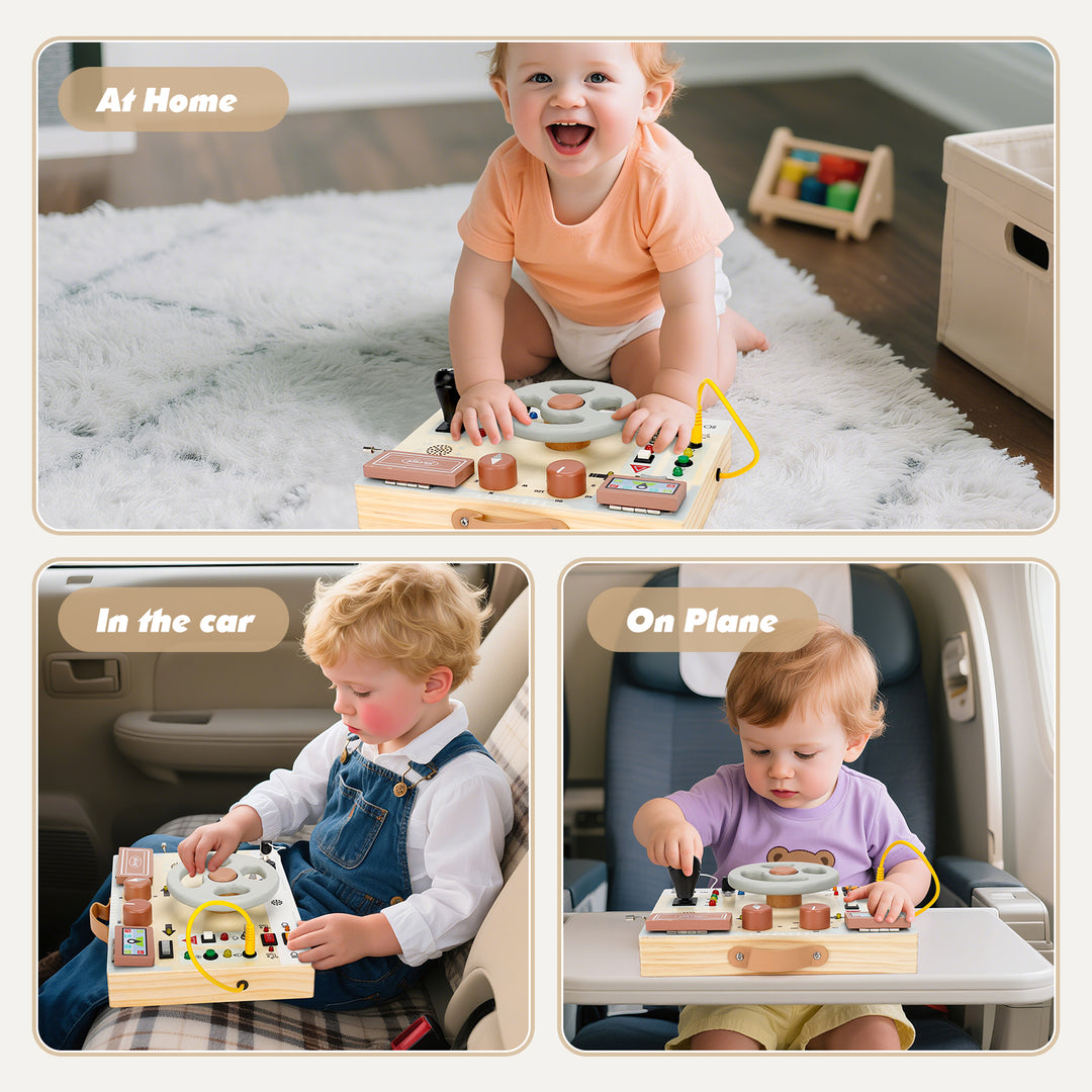 Joyreal Busy Board - Steering Wheel with Lights & Sounds for Toddlers 1-3