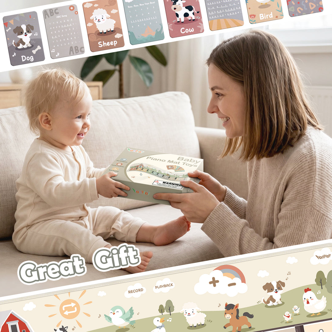Floor Piano Mat for Toddlers – 45 Sounds Musical Sensory Toy