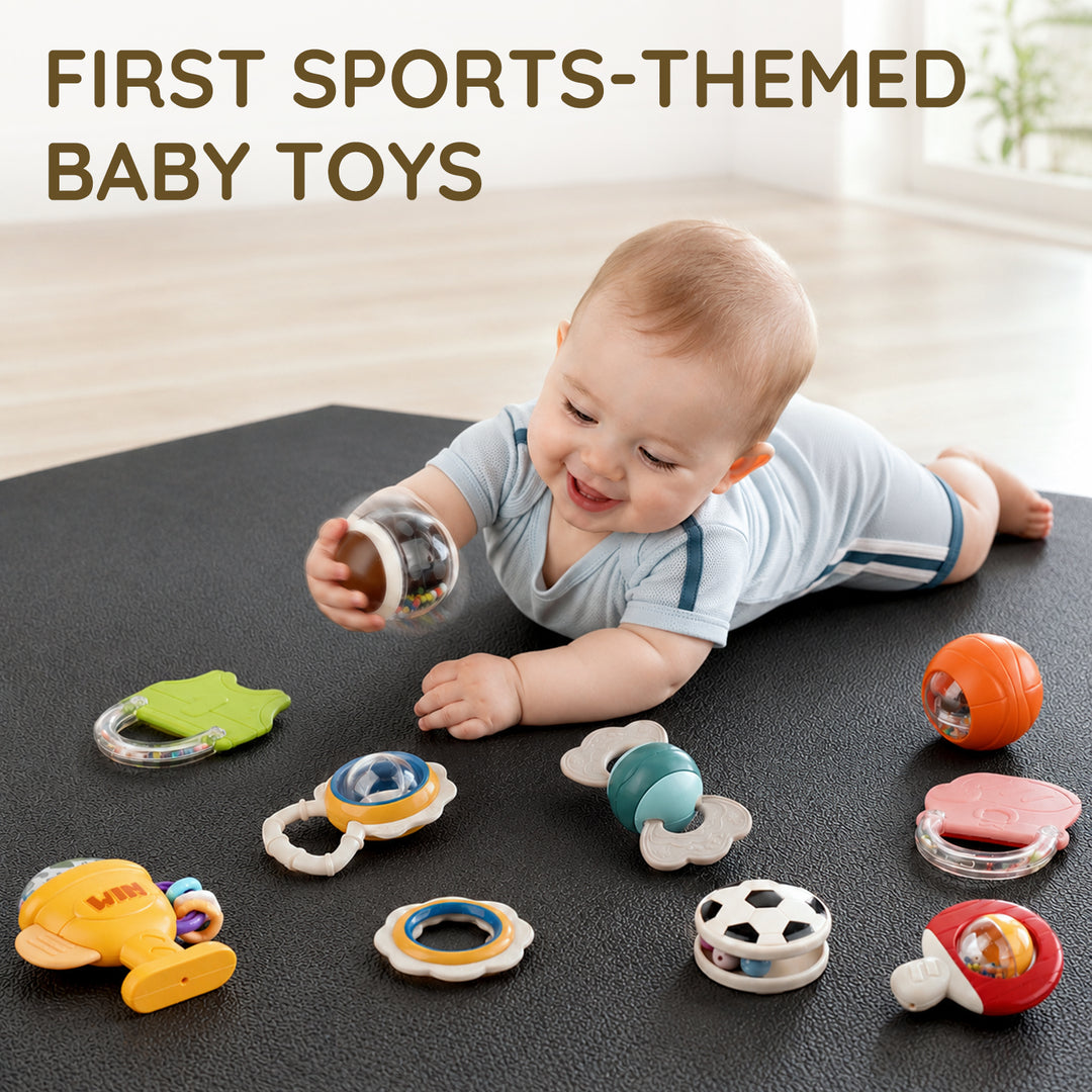 10-Piece Baby Rattles and Teething Toys Set for Newborns 0–6 Months