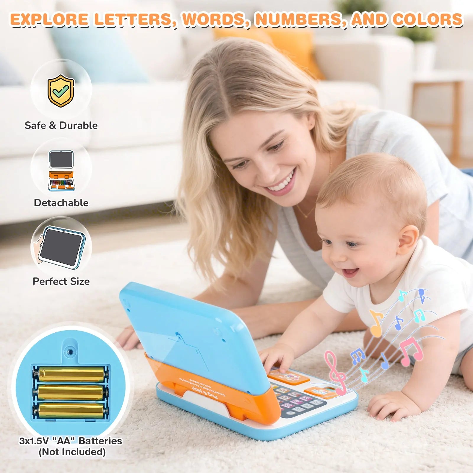 2-in-1 Learning Laptop for Toddlers – Speech & Communication Toy