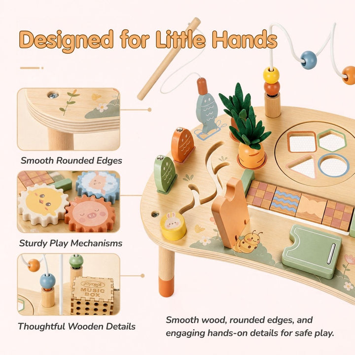 9-in-1 Wooden Activity Table Montessori Toys for Toddlers