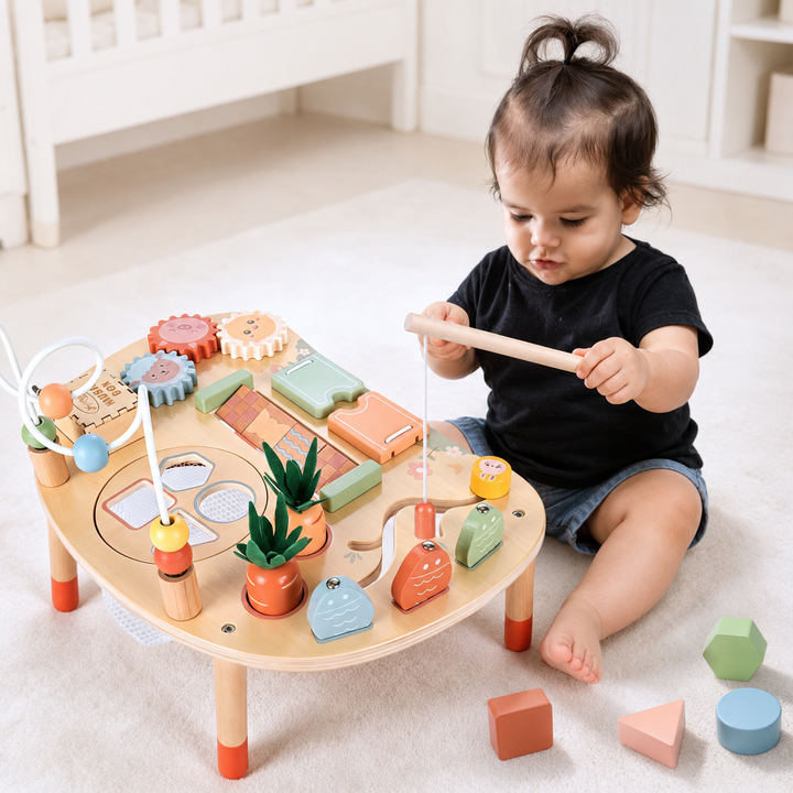 9-in-1 Wooden Activity Table Montessori Toys for Toddlers