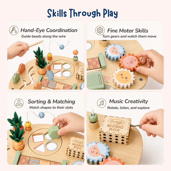 9-in-1 Wooden Activity Table Montessori Toys for Toddlers