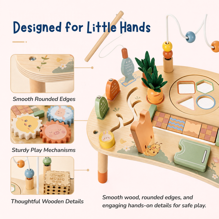 9-in-1 Wooden Activity Table Montessori Toys for Toddlers