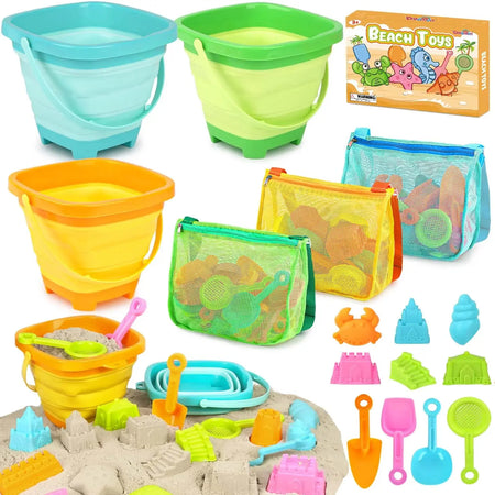 30PCS Collapsible Beach Toys Set for Kids Ages 3–10 
