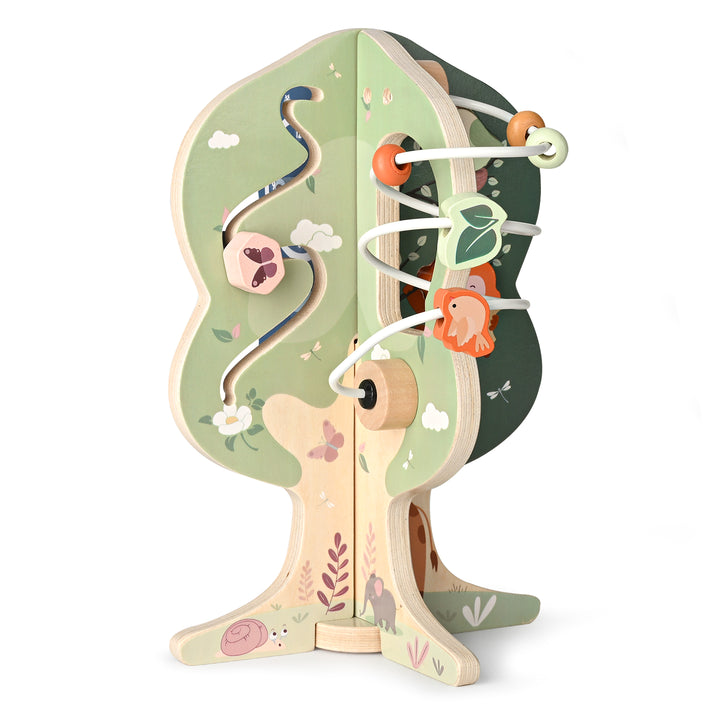 wooden activity cube