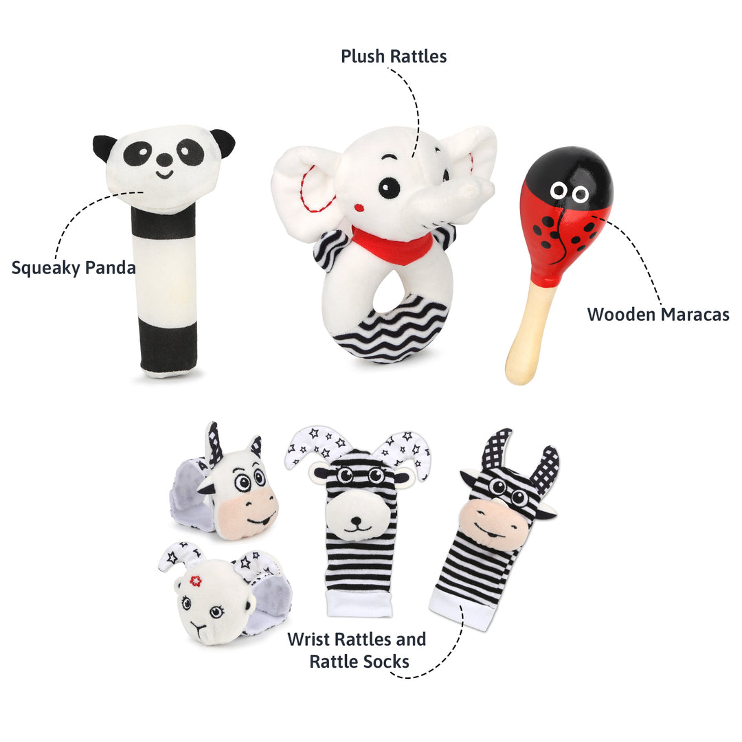 black and white infant toys