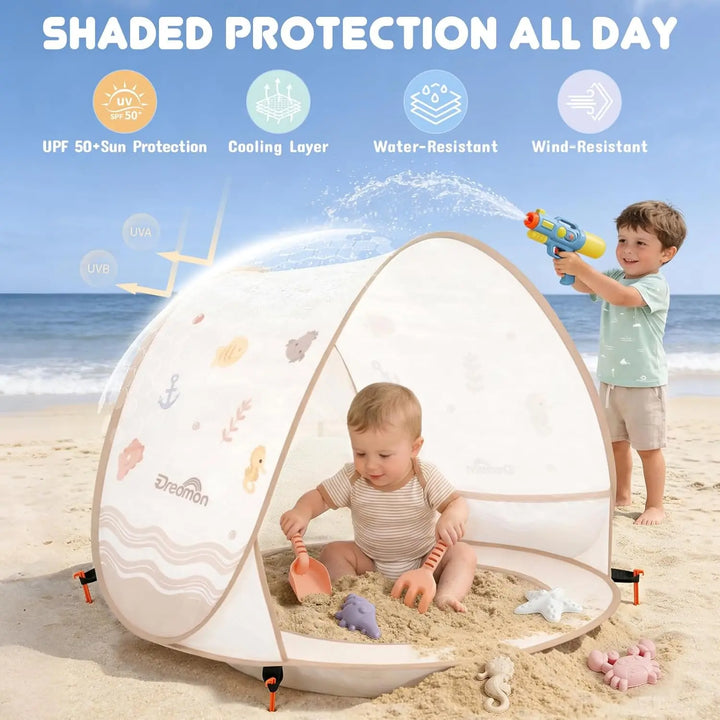 Pop-Up Beach Tent with Baby Pool – UV Protection Tent for Beach, Garden &amp; Outdoor 