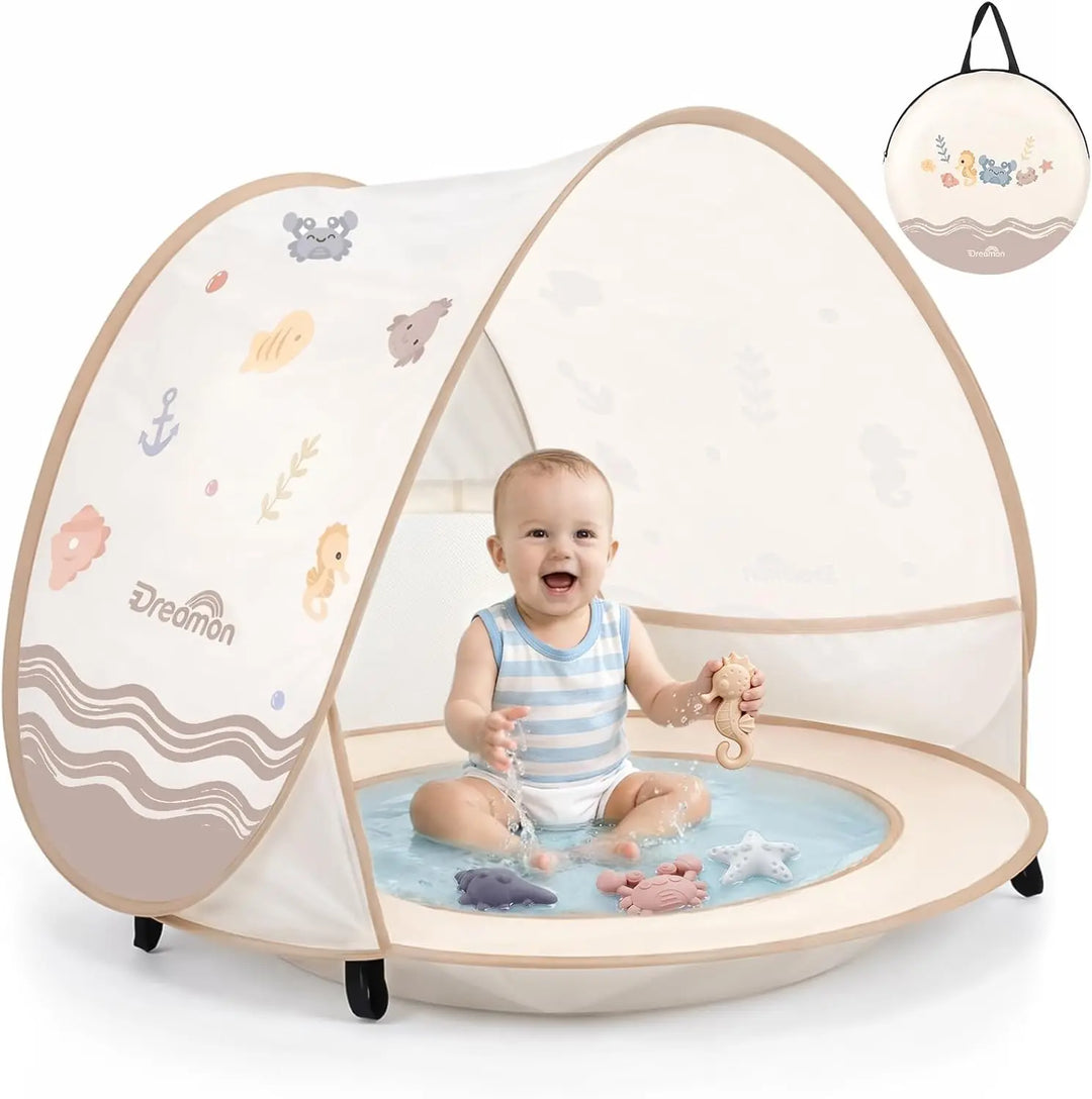 Pop-Up Beach Tent with Baby Pool – UV Protection Tent for Beach, Garde – Joyreal
