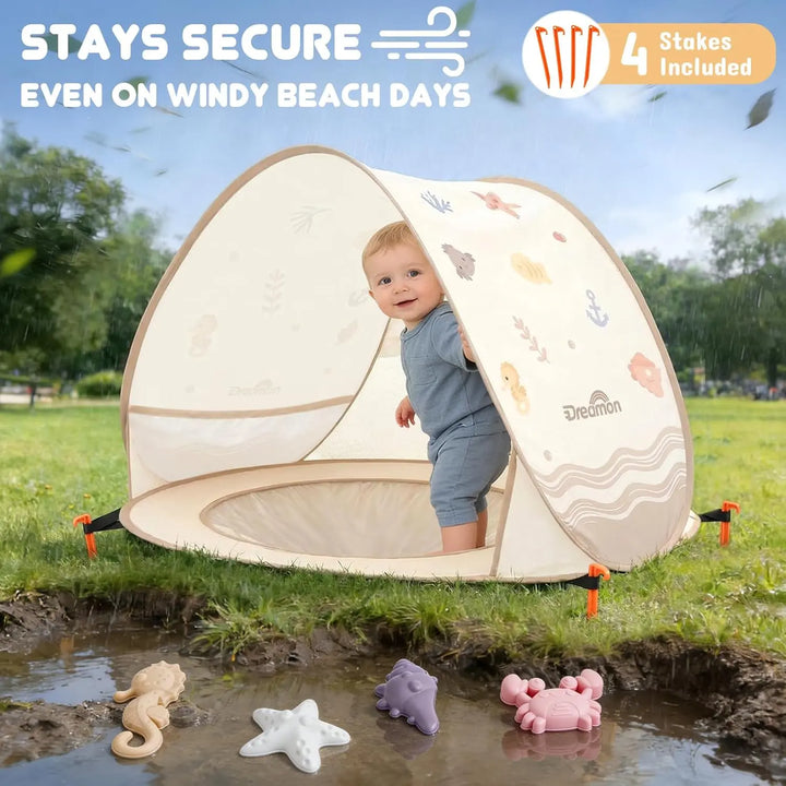 Pop-Up Beach Tent with Baby Pool – UV Protection Tent for Beach, Garden &amp; Outdoor 