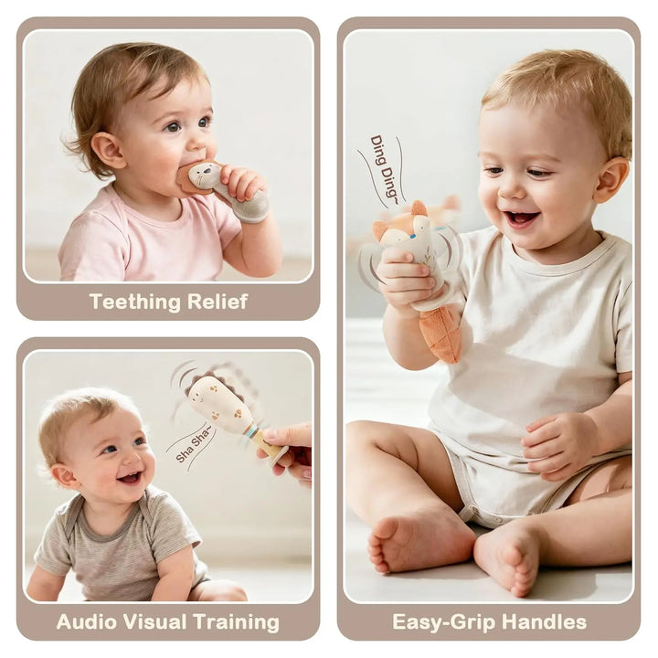 Baby Rattles and Teething Toys Set for Newborns 0–6 Months 