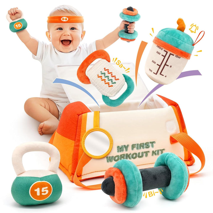 Workout Plush Toy with Rattle for Toddlers