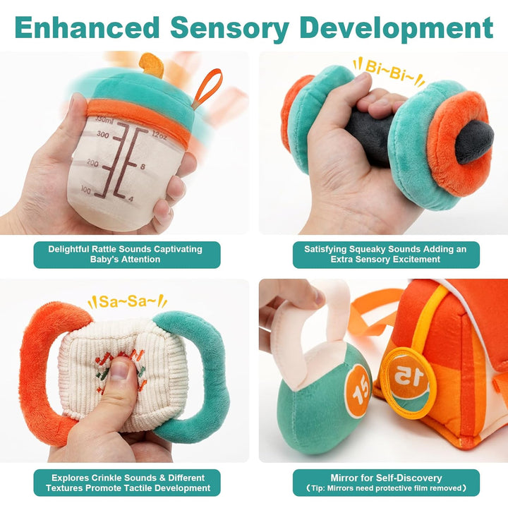 Workout Plush Toy with Rattle for Toddlers