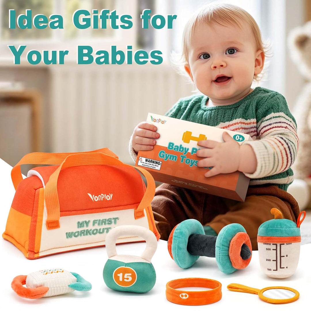 Workout Plush Toy with Rattle for Toddlers