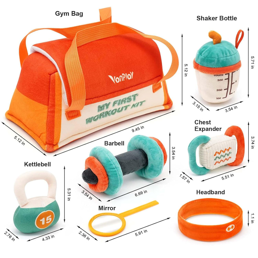 Workout Plush Toy with Rattle for Toddlers