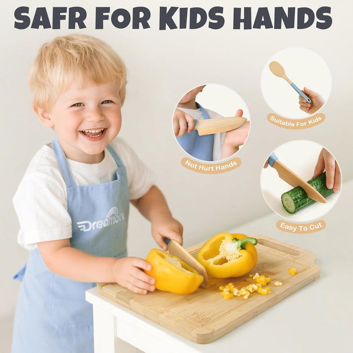 29-Piece Wooden Kids Cooking Set – Toddler Montessori Kitchen Toys with Utensils & Apron
