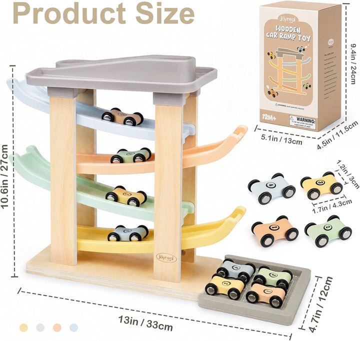Car Ramp Toy with 4 Cars for Toddlers Ages 1–3