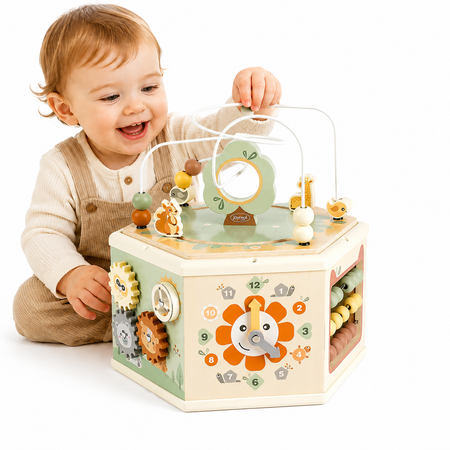 Wooden Activity Cube 11-in-1 Montessori Toys for 18M - 4YS