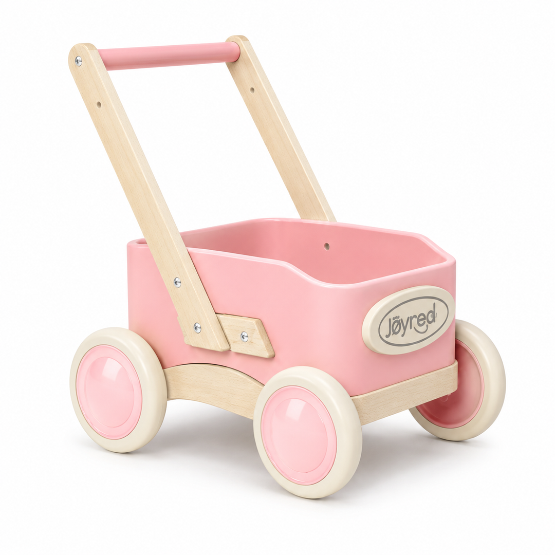 2-in-1 Wooden Baby Walker Wagon for Toddlers