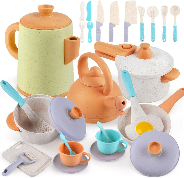 Kids Play Kitchen Set – Pretend Cooking Toys with Pots, Pans & Utensils for Toddlers