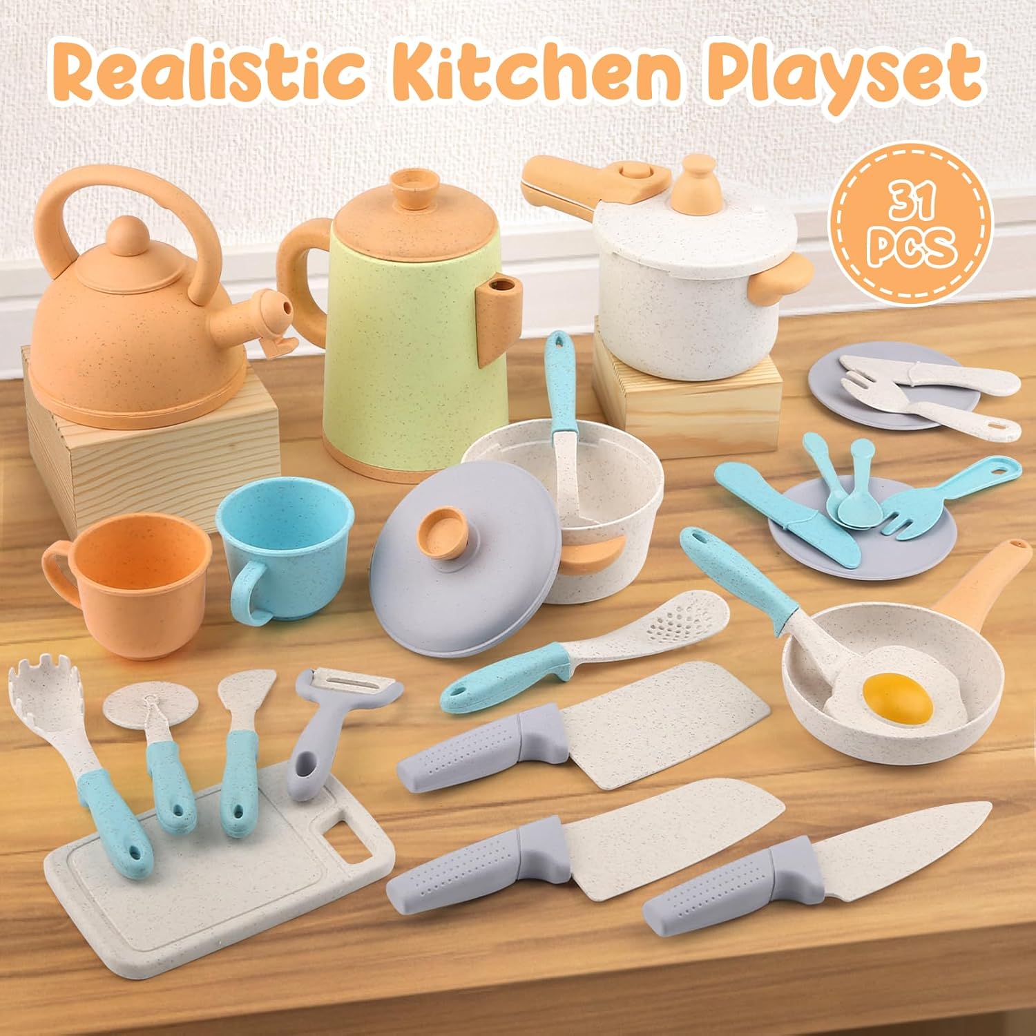 Kids Play Kitchen Accessories Set for Toddlers