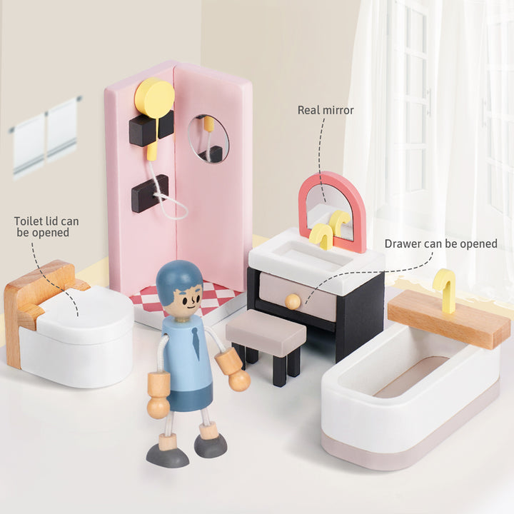 wooden dollhouse dolls