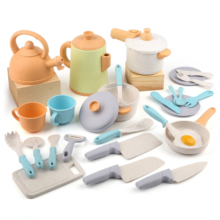 Kids Play Kitchen Set – Pretend Cooking Toys with Pots, Pans & Utensils for Toddlers