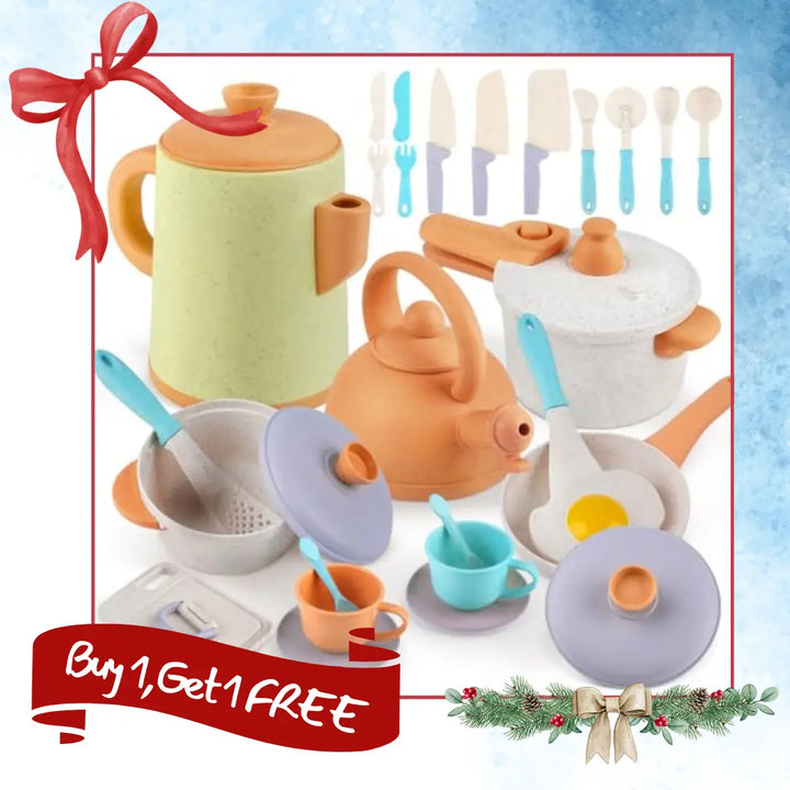 Pretend Play Cookware Kitchen Toy Set for Kids 2- 6 Years Old 