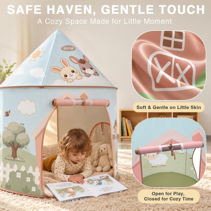 Kids Foldable Play Tent with Tunnel, Pop-Up Tent &amp; Ball Pit