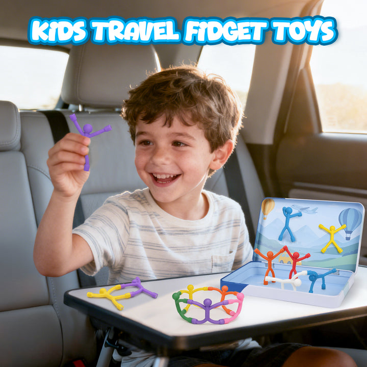 Magnetic Sensory Figures Toys with Metal Box (Solid Colors)