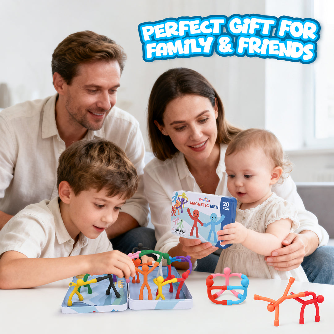 Magnetic Sensory Figures Toys with Metal Box (Solid Colors)